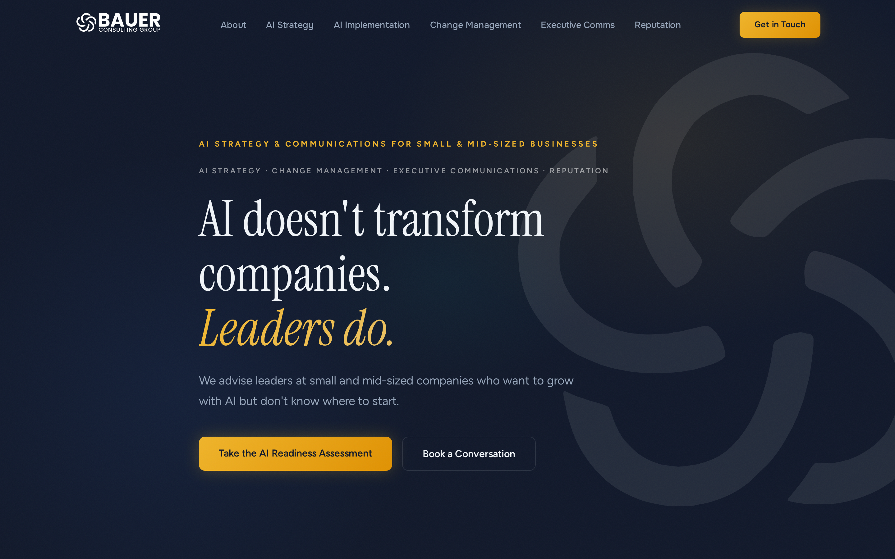 Bauer Consulting Group website homepage