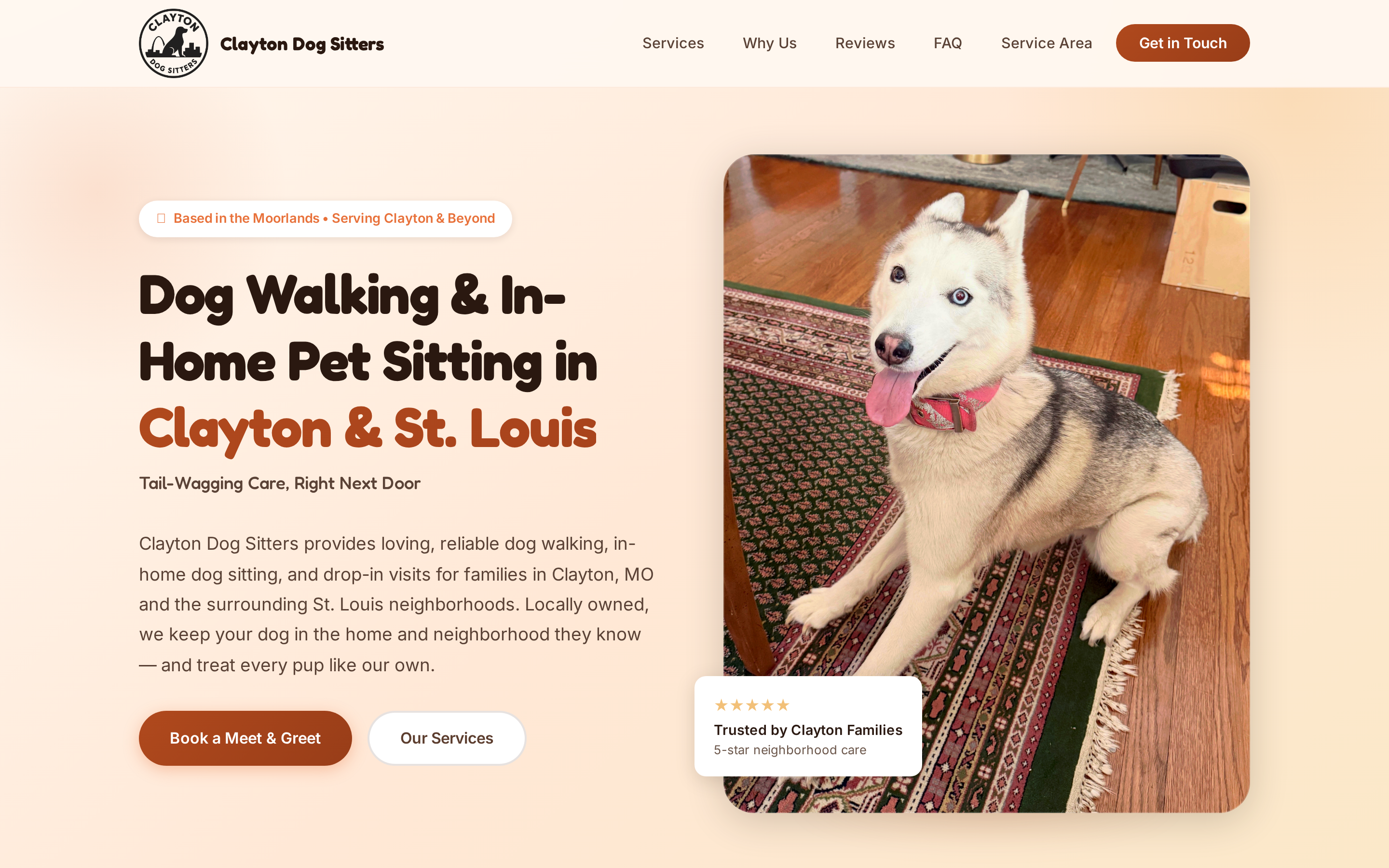 Clayton Dog Sitters website
