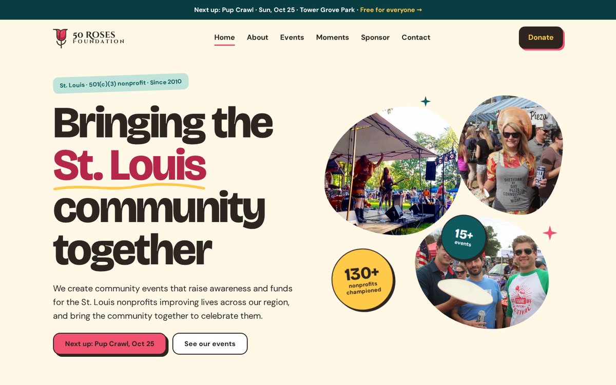 50 Roses Foundation website