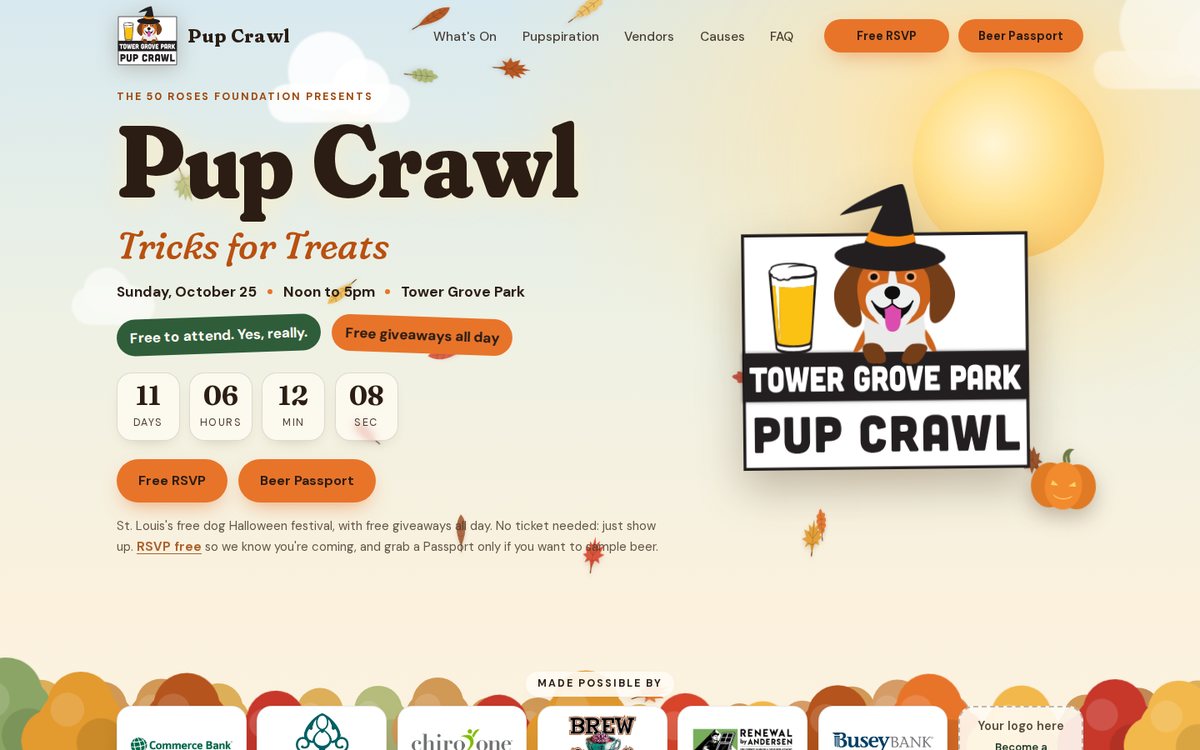 Tower Grove Pup Crawl website
