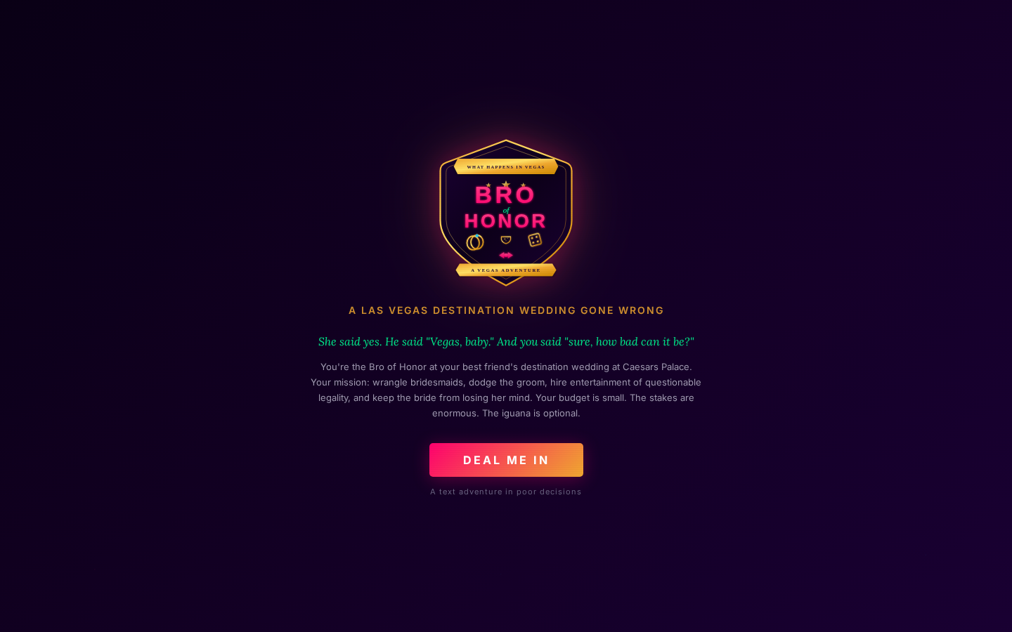 Bro of Honor interactive game