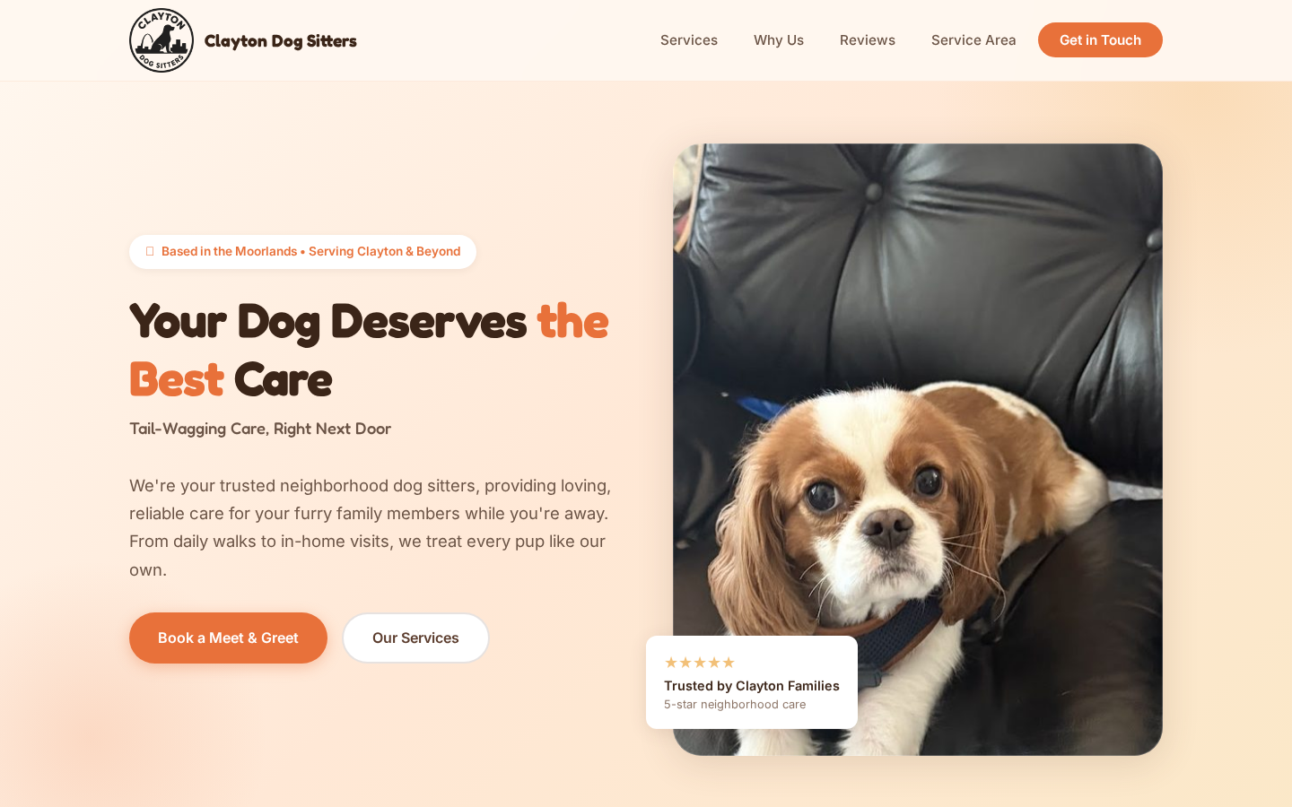 Clayton Dog Sitters website