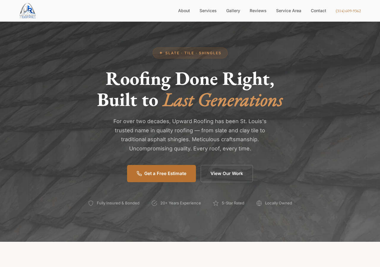 Upward Roofers website